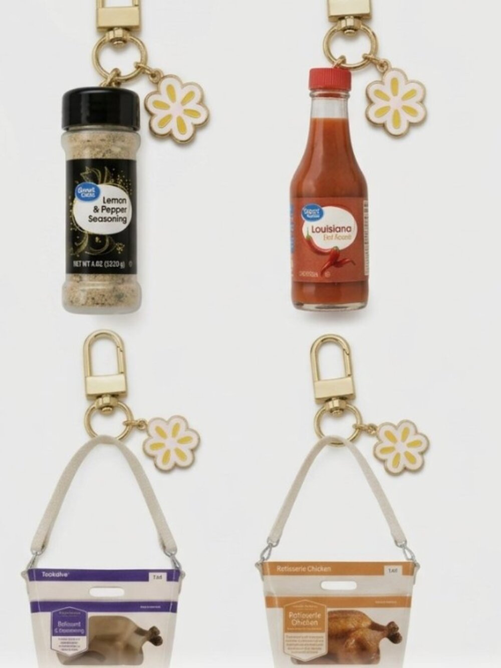 Walmart Rotisserie Chicken Charms, Hot Sauce Charm, Lemon pepper Seasoning Charm
